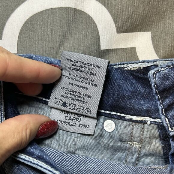 Silver Jeans suki flap capri size 28 jeans indigo denim - Picture 8 of 9
